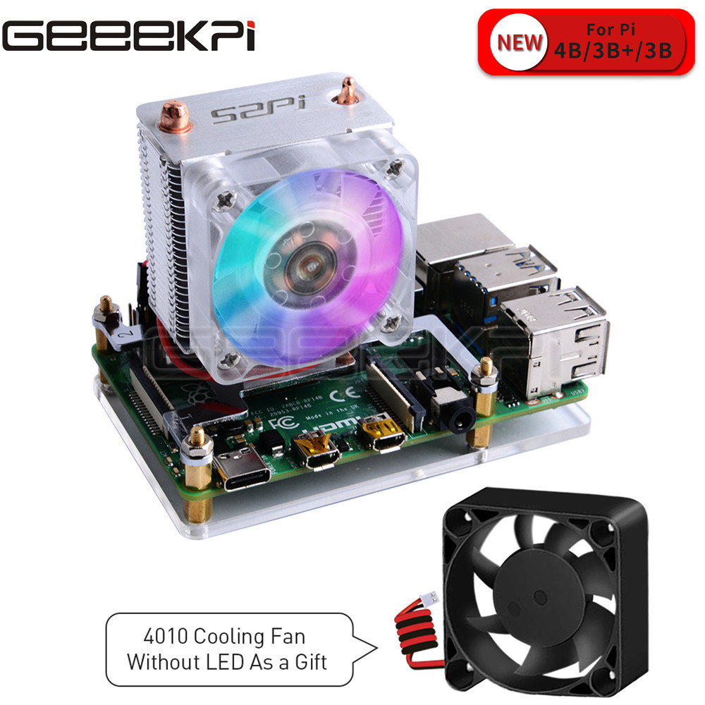 Pi 5 Case - GeeekPi temizle siyah buz kulesi soğutma