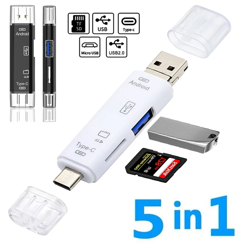 Micro Sd Card - 5'i 1 arada Çok Fonksiyonlu Usb