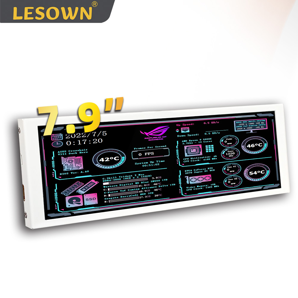 LESOWN Bar Ekran 7.9 inç Beyaz - Pi 4 Case incelemesi ve fiyatı