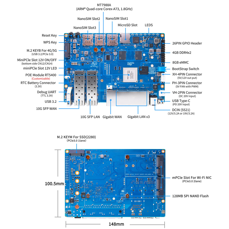 Muz Pi BPI-R4 Banana MT7988A ( - Pi Cooler incelemesi ve fiyatı